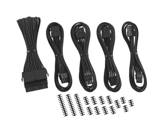 CableMod ModMesh Cable Extension Kit -8+6 Czarne - 665055 - zdjęcie